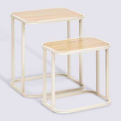 Tables gigognes, beige Curvy