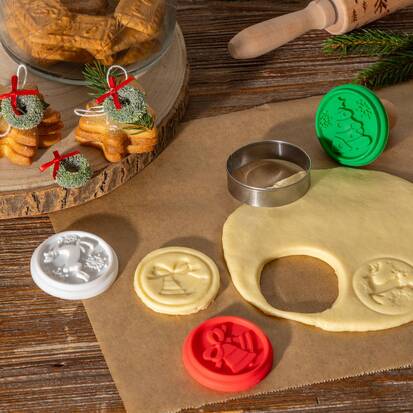 Emporte-pièces, 3 pièces, beige Noël