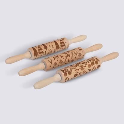 Rouleau à patisserie, l.35,5 cm, beige Noël