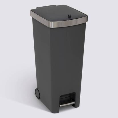 Poubelle, pédale, 45 l, gris 