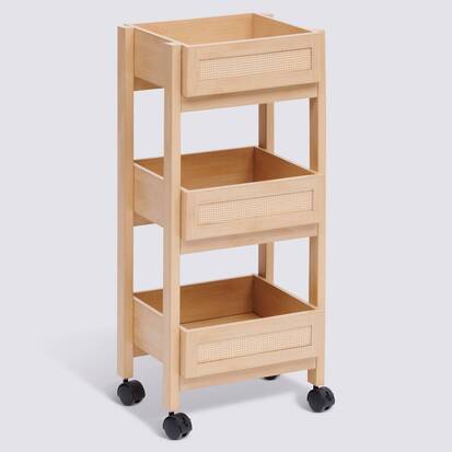 Desserte 3 niveaux, beige Cane