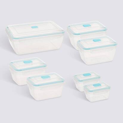 Lot de 7 boîtes de conservation, 0,4/0,8/1,5/5,6l Clipeat