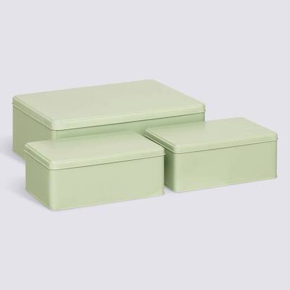 Lot de 3 boîtes de rangement, l.31/20,5 cm, vert clair Deskolor