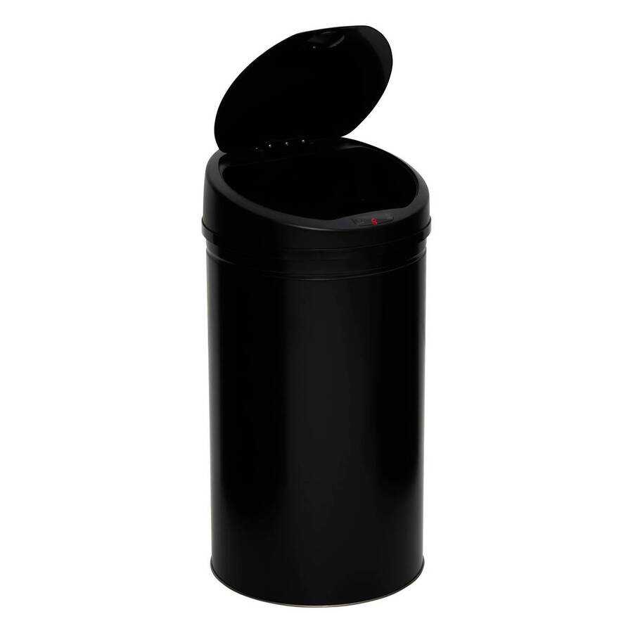 Poubelle, détecteur infra-rouge + bouton, 40 l, noir 