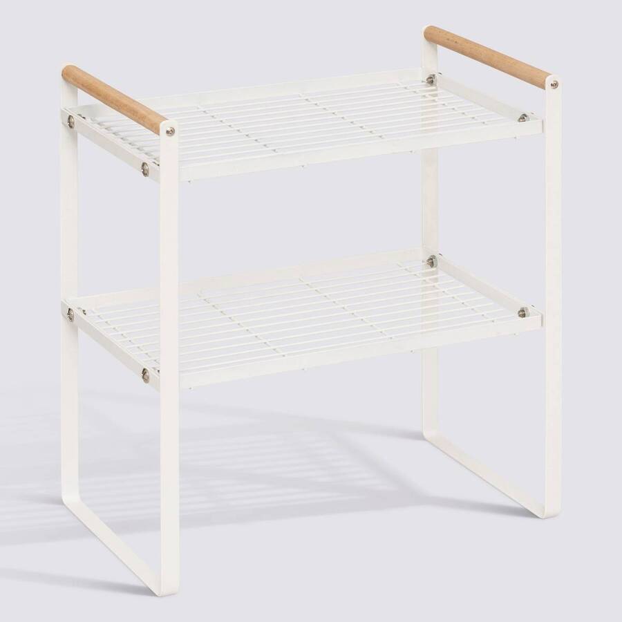 Etagère 2 niveaux, blanc Balm