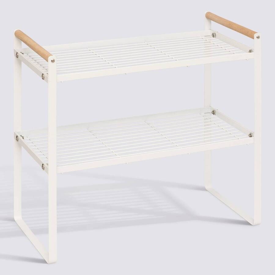 Etagère 2 niveaux, blanc Balm