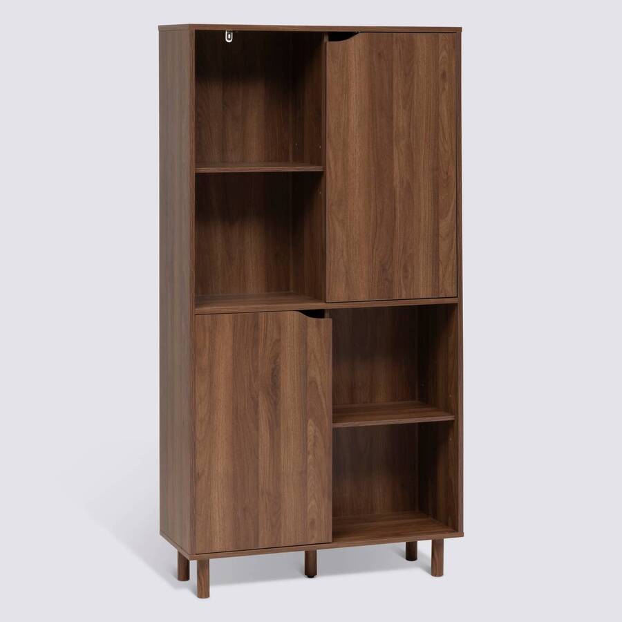Bibliothèque 2 portes, marron Slidy
