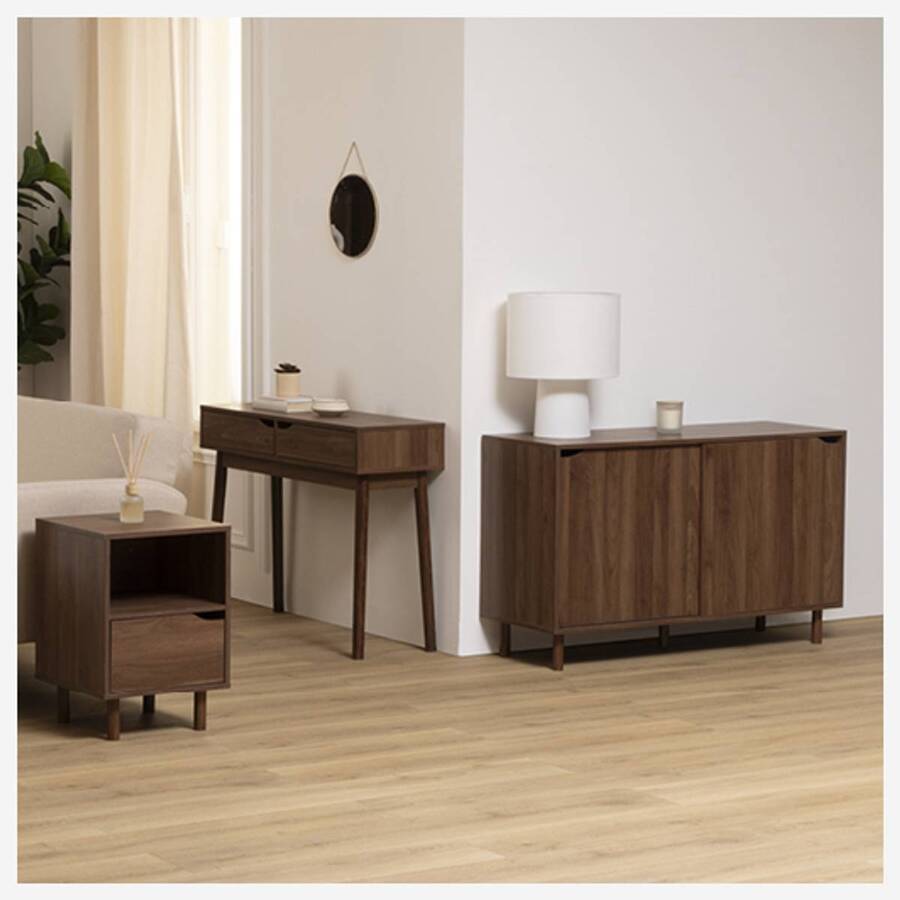 Table basse, 2 portes, marron Slidy