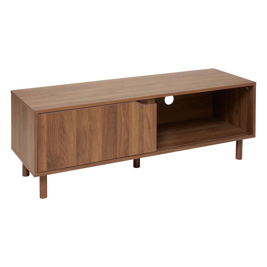 Meuble tv 2 étagères, marron Slidy