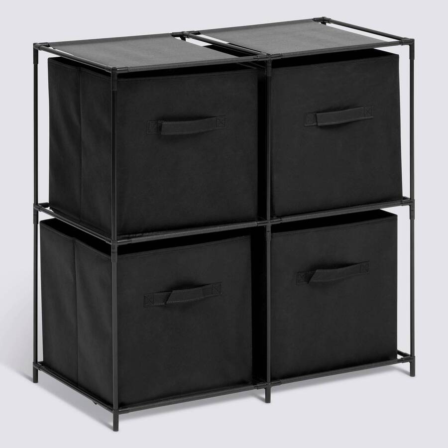 Etagère 2 niveaux, noir Mix'n modul