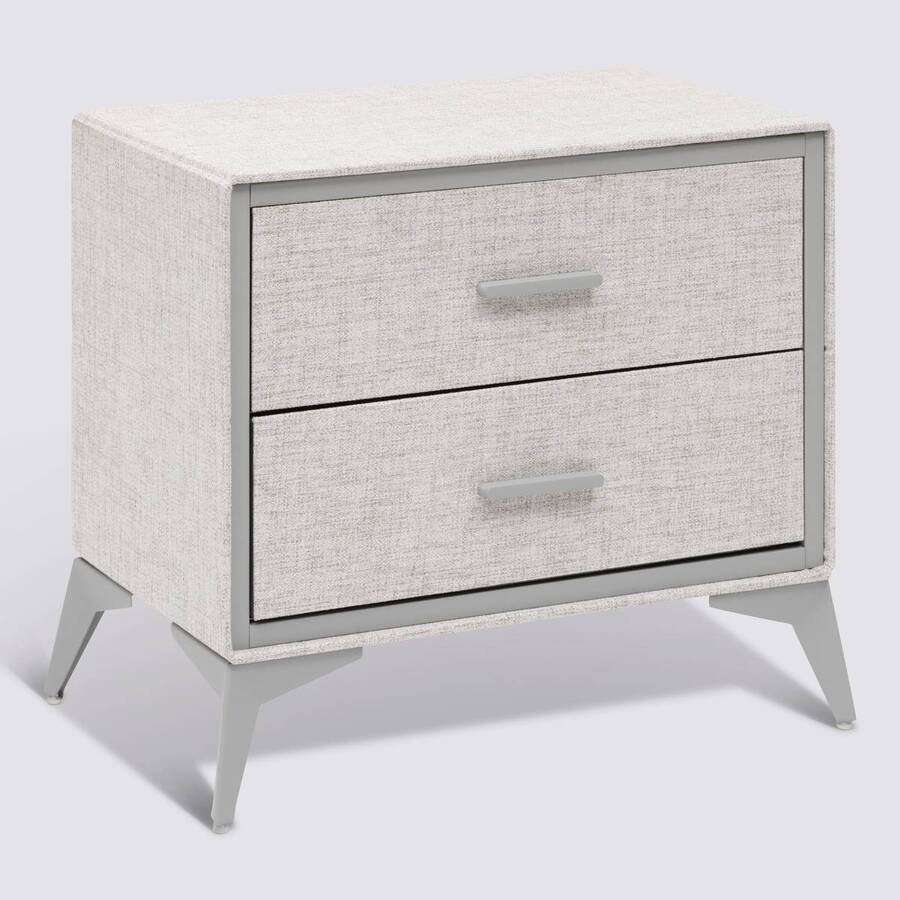 Commode 2 tiroirs, gris Granite