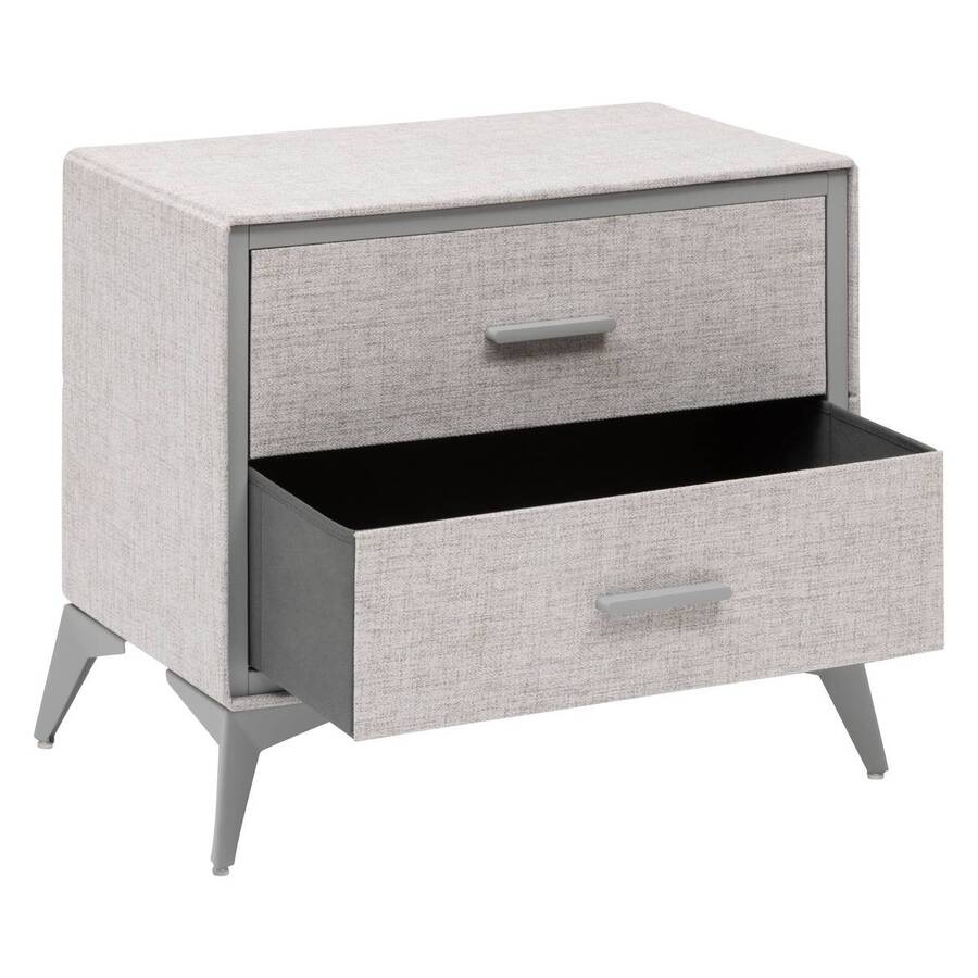Commode 2 tiroirs, gris Granite