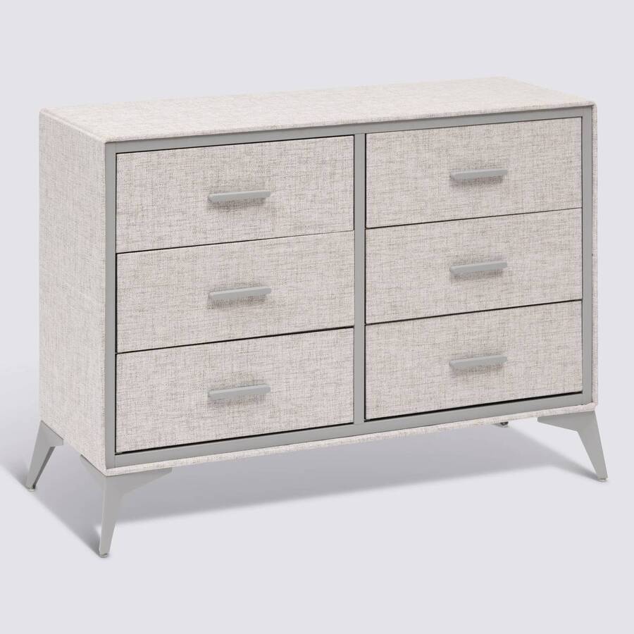 Commode 6 tiroirs, gris Granite