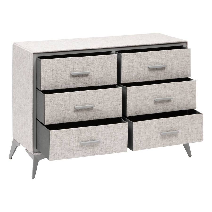 Commode 6 tiroirs, gris Granite