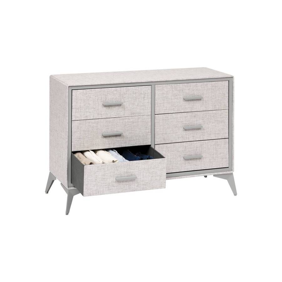 Commode 6 tiroirs, gris Granite