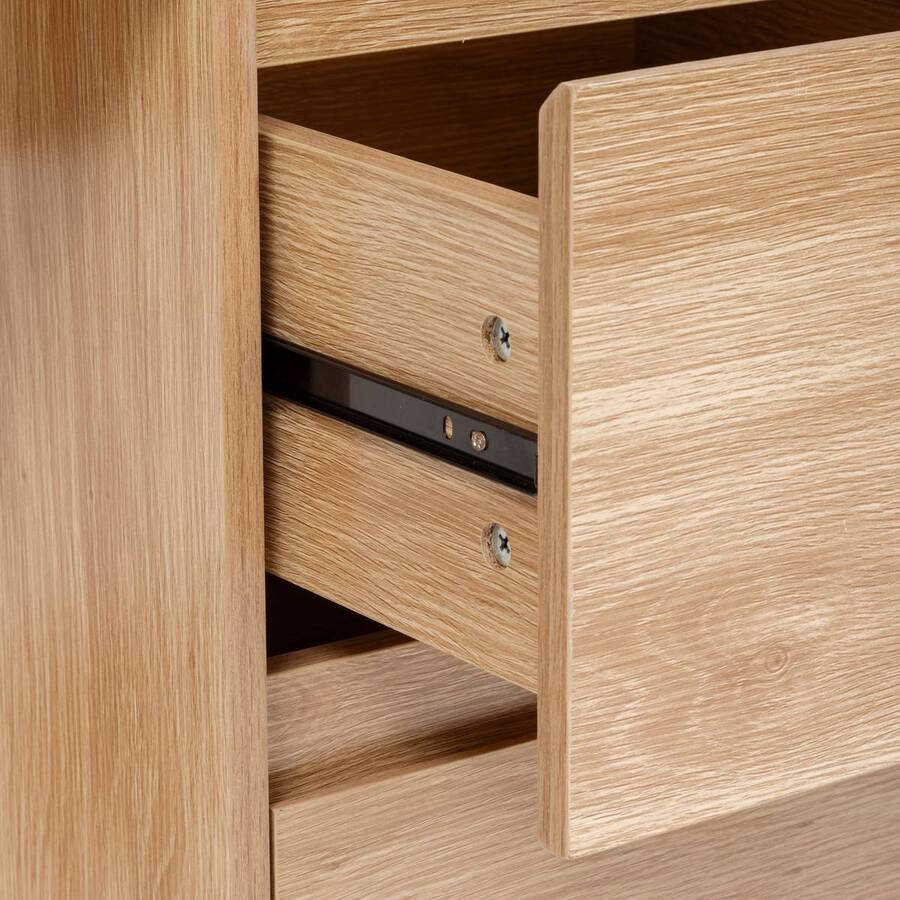 Bureau 2 tiroirs, beige Abana