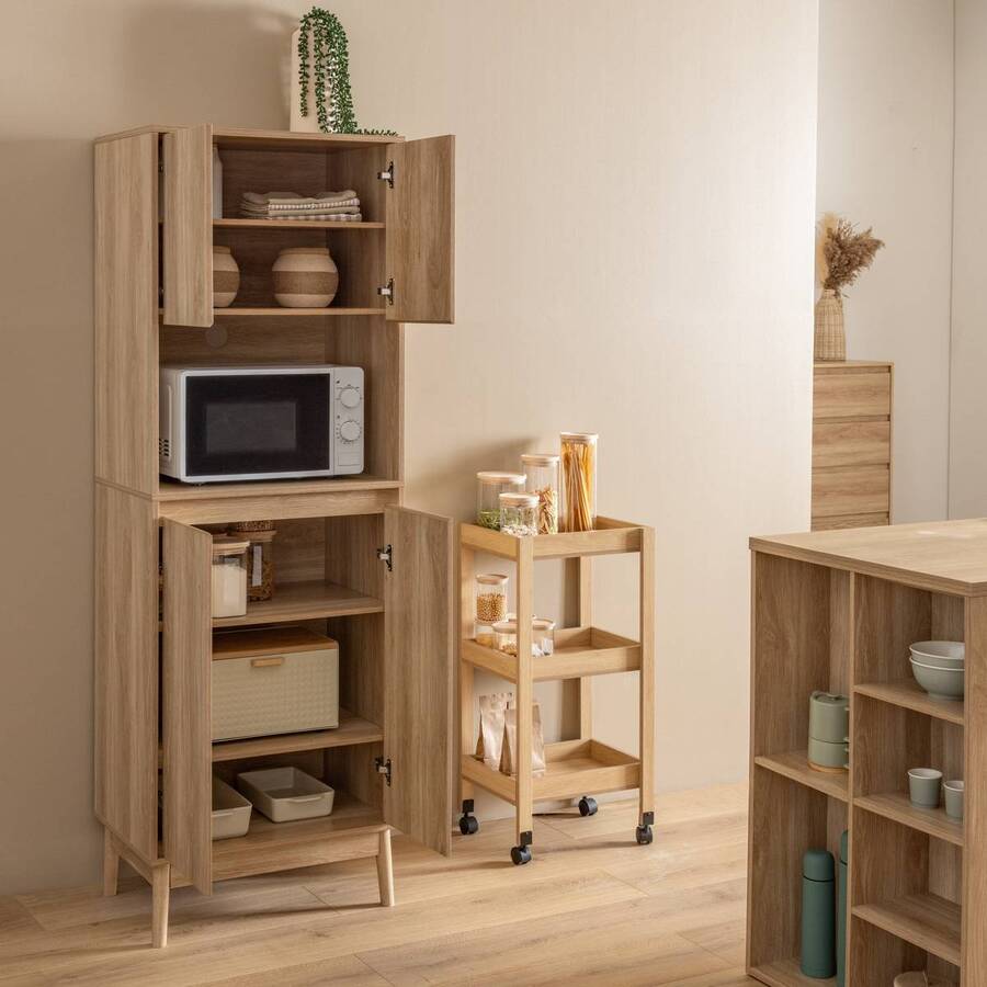 Buffet de cuisine 2 portes, marron Abana