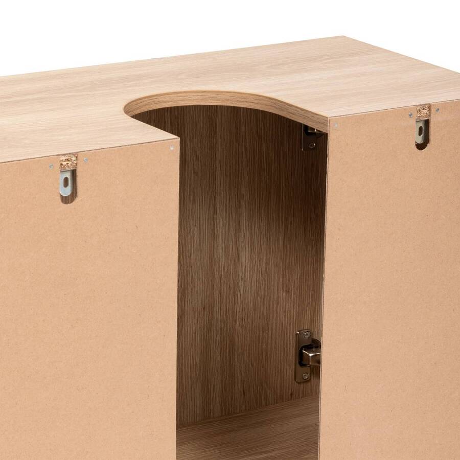 Meuble sous-lavabo 2 portes, beige Abana