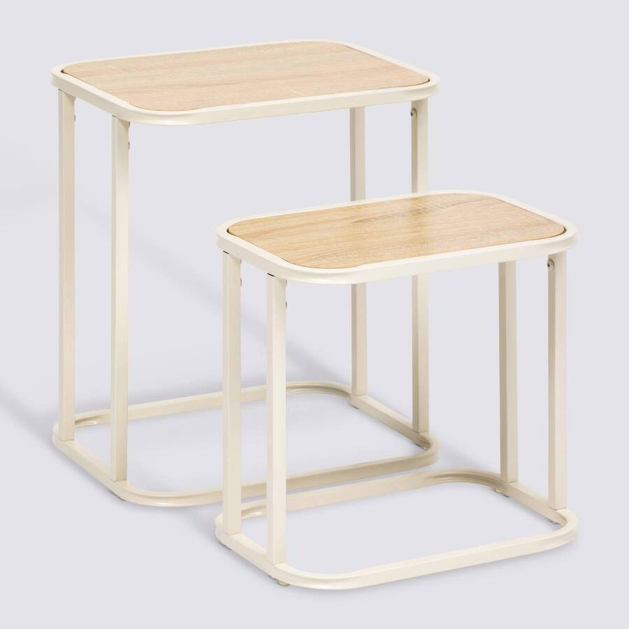 Tables gigognes, beige Curvy