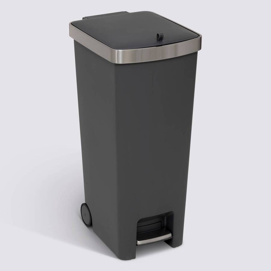 Poubelle, pédale, 45 l, gris 