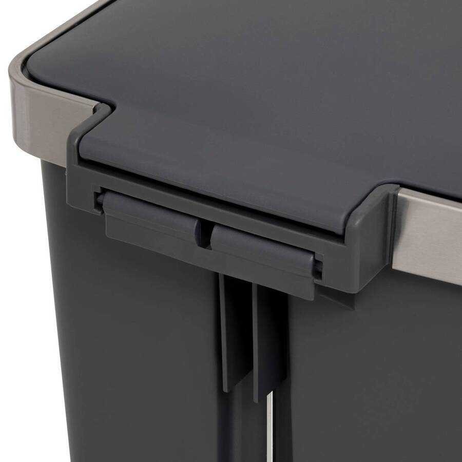 Poubelle, pédale, 45 l, gris 