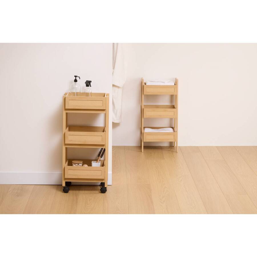 Desserte 3 niveaux, beige Cane