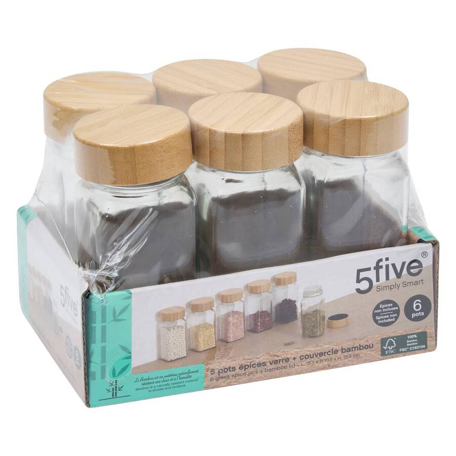 Lot de 6 pot à épices, 120 ml 