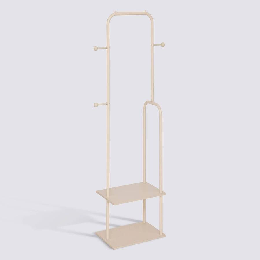 Portant à vêtements, 2, étagères, argile Liny
