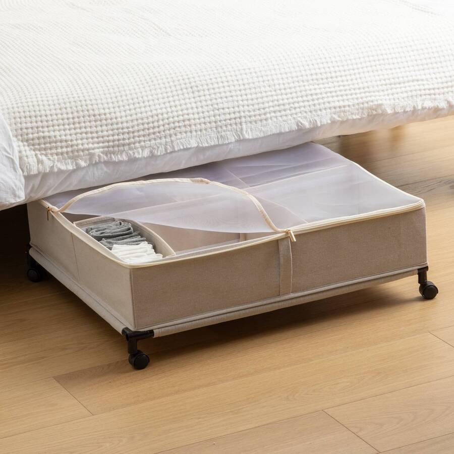 Housse de rangement sous lit, l.66 cm, beige Dressy plus