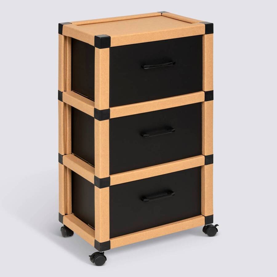 Tour de rangement, 3 niveaux, beige Cardy