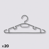 Lot de 20 cintres en plastique, gris Hang'up