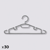 Lot de 30 cintres en plastique, gris Hang'up
