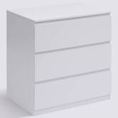 Commode 3 tiroirs, blanc Dolo
