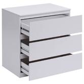 Commode 3 tiroirs, blanc Dolo