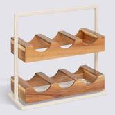 Rangement 6 bouteilles Acacia