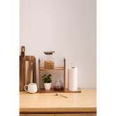 Etagère et porte-rouleau, 2 niveaux, marron Acacia