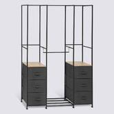 Penderie, 2 étagères, 6 tiroirs, gris Tissa