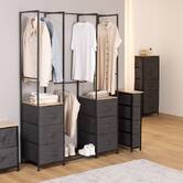 Penderie, 2 étagères, 6 tiroirs, gris Tissa