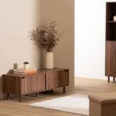 Meuble tv 2 étagères, marron Slidy