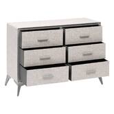 Commode 6 tiroirs, gris Granite