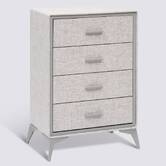 Commode 4 tiroirs, gris Granite