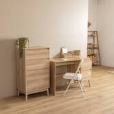 Bureau 2 tiroirs, beige Abana