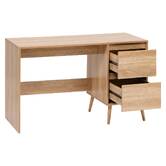 Bureau 2 tiroirs, beige Abana