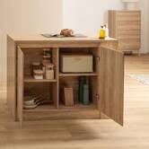 Ilot central, 2 portes, beige Abana