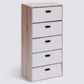 Commode 5 tiroirs, beige Dress up