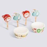 50 moules à muffins et 25 piques noël 