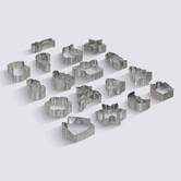 Emporte-pièces, 18 pièces, argent 