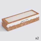 Lot de 2 boîtes à gâteaux, beige 