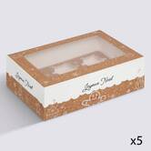 Lot de 5 boîtes à cupcakes, beige