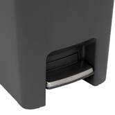 Poubelle, pédale, 45 l, gris 